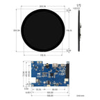 Waveshare 7inch Round HDMI Capacitive Touch Display, 1080x1080 LCD, 10-Point Multi-Touch For Raspberry Pi Arduino DIY, 7inch 1080x1080 LCD – Touch Control, Tempered Glass, TPU