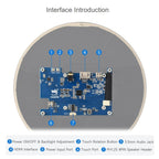 Waveshare 7inch Round HDMI Capacitive Touch Display, 1080x1080 LCD, 10-Point Multi-Touch For Raspberry Pi Arduino DIY, 7inch 1080x1080 LCD – Touch Control, Tempered Glass, TPU