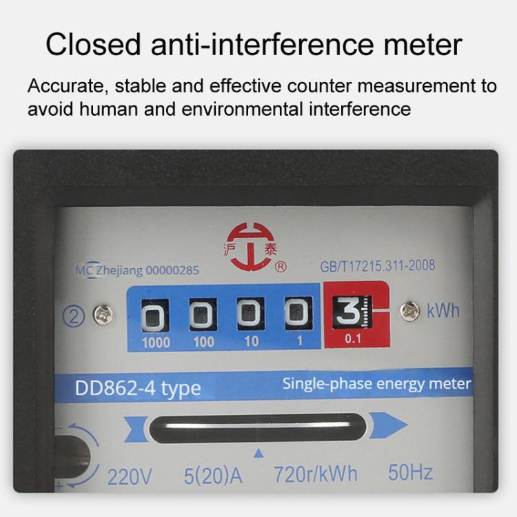 Hutai Home Use Single-Phase Mechanical Electricity Meter High Precision Energy Meter, 5-20A, 10-40A, 15-60A, 20-80A, 30-100A – Durable Build, Easy to Use