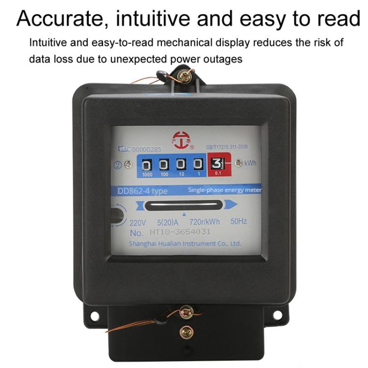 Hutai Home Use Single-Phase Mechanical Electricity Meter High Precision Energy Meter, 5-20A, 10-40A, 15-60A, 20-80A, 30-100A – Durable Build, Easy to Use
