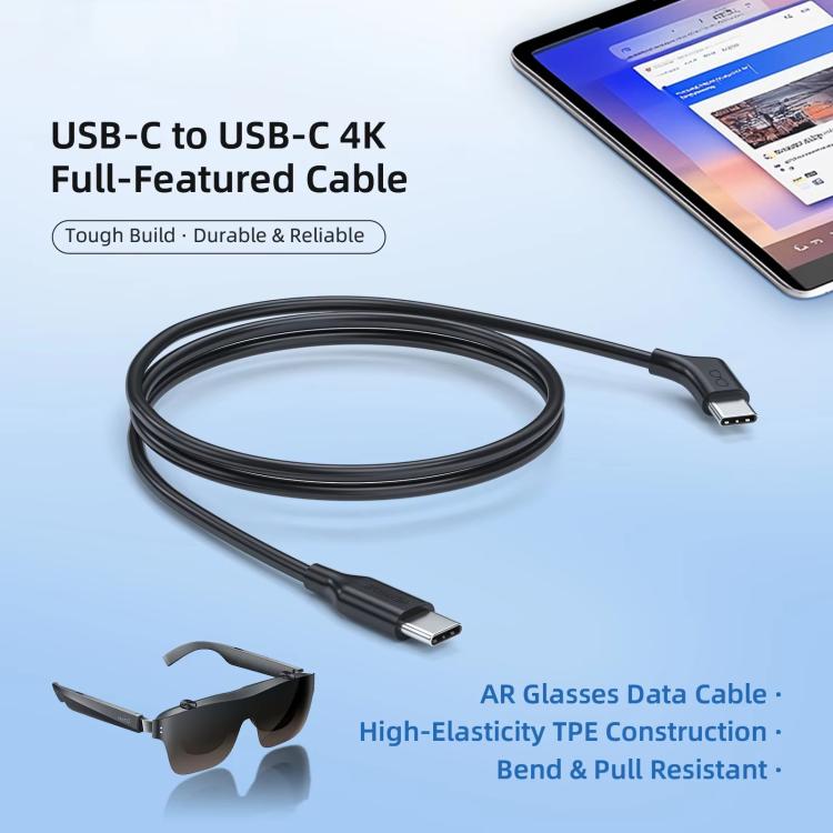 NEXHYPE USB-C/Type-C Coaxial Data Cable For AR/VR Glasses Data Transfer And Power Delivery Cord, 1m, 2m