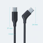 NEXHYPE USB-C/Type-C Coaxial Data Cable For AR/VR Glasses Data Transfer And Power Delivery Cord, 1m, 2m