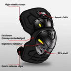 Kewig 2pcs Quick-Release Shockproof Motorcycle Riding Protective Covers Anti-Fall Knee & Elbow Pads, Elbow Guard L, Elbow Guard M, Knee Guard L, Knee Guard M