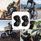 Kewig 2pcs Quick-Release Shockproof Motorcycle Riding Protective Covers Anti-Fall Knee & Elbow Pads, Elbow Guard L, Elbow Guard M, Knee Guard L, Knee Guard M