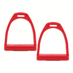 1pair High-strength Engineering Plastic Stirrup With Non-Slip Rubber Pads Red
