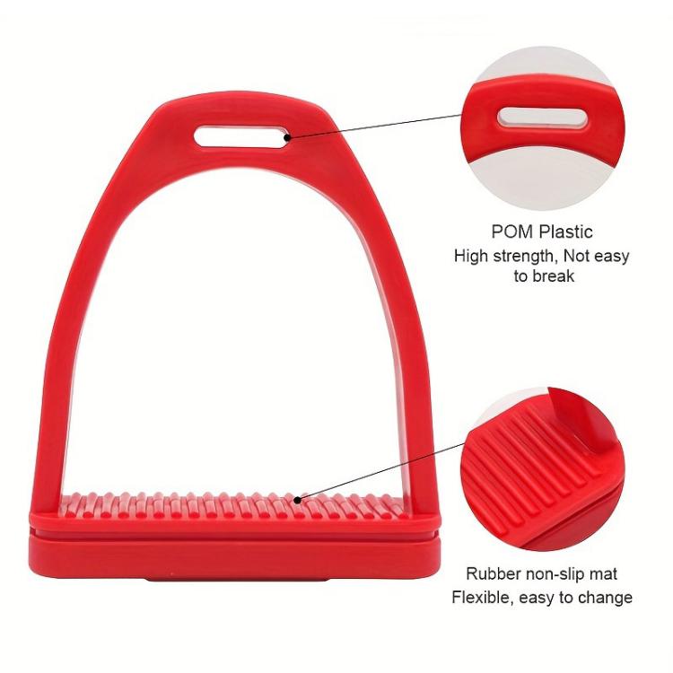1pair High-strength Engineering Plastic Stirrup With Non-Slip Rubber Pads