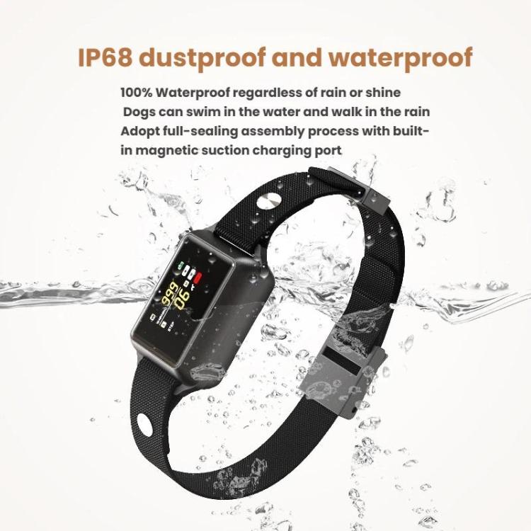 B800 Smart Anti-Bark Collar Electric Shock Dog Trainer With Color Screen & Anti-False Trigger, IP68 Waterproof, Magnetic Charging, Electric Shock Gray, Electric Shock Black