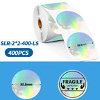Phomemo 2-Inch Round Adhesive Labels For PM241-BT/PM246S/D520-BT Printer, LASER-SILVER-BLACK-400pcs, > LASER-GOLD-BLACK-400pcs, WHITE-BLACK-750pcs, PINK-BLACK-750pcs, YELLOW-BLACK-750pcs, BLUE-BLACK-750pcs, ORANGE-BLACK-750pcs, WHITE-BLUE-750pcs       ... LASER-SILVER-BLACK-400pcs