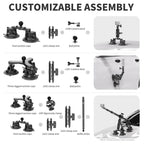 Kewig QG-11 Sports Camera Extended Suction Cup Selfie Stick Car Roof Fixed Shooting Bracket – Durable Build, Easy to Use