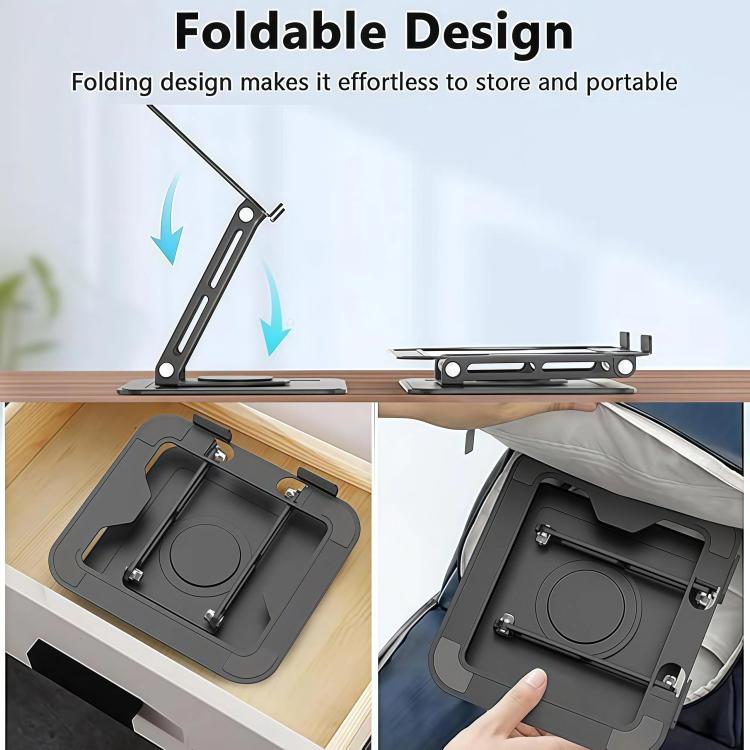 360 Degree Rotating Foldable Height Adjustable Ventilated Metal Computer Stand, NH-02Pro – Durable Build, Easy to Use