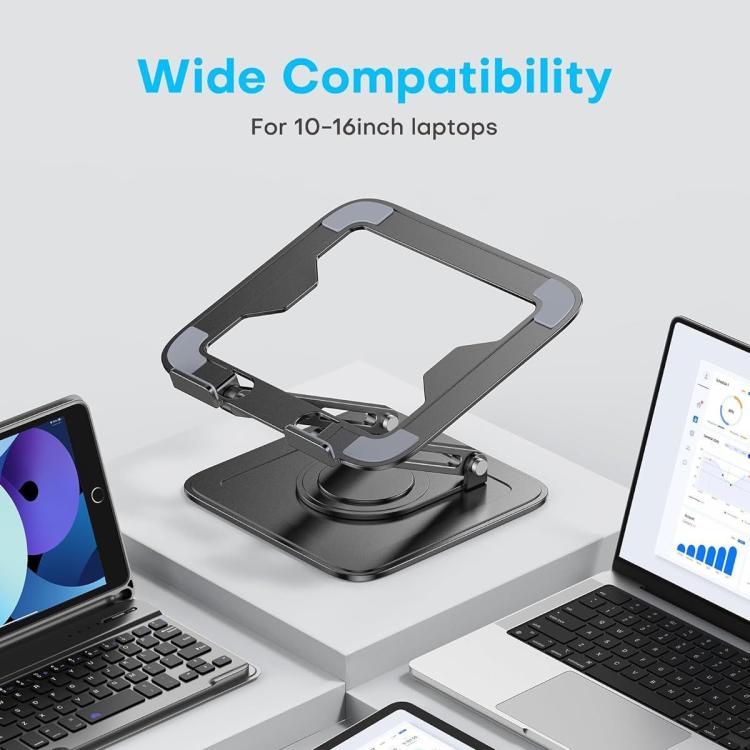 360 Degree Rotating Foldable Height Adjustable Ventilated Metal Computer Stand, NH-02Pro – Durable Build, Easy to Use