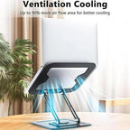 360 Degree Rotating Foldable Height Adjustable Ventilated Metal Computer Stand, NH-02Pro – Durable Build, Easy to Use