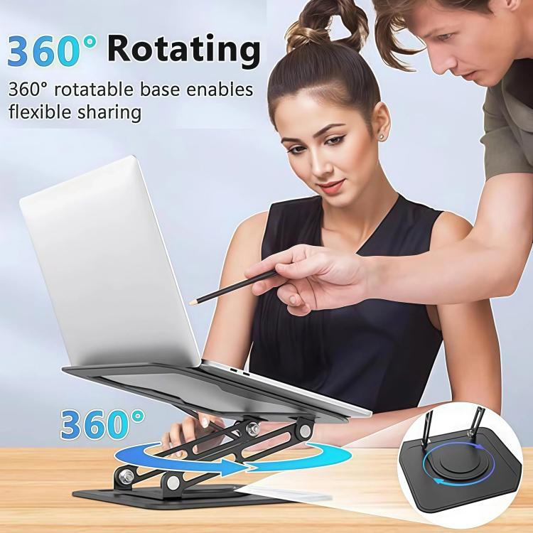 360 Degree Rotating Foldable Height Adjustable Ventilated Metal Computer Stand, NH-02Pro – Durable Build, Easy to Use