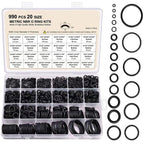 990pcs /Set NBR O-Ring Kit 20 Sizes Metric Nitrile Rubber Sealing Rings for High Pressure Washer, Automotive, Plumbing & Industrial Seals Default Title