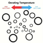 990pcs /Set NBR O-Ring Kit 20 Sizes Metric Nitrile Rubber Sealing Rings for High Pressure Washer, Automotive, Plumbing & Industrial Seals