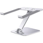 Aluminum Alloy Laptop Riser Vertical Cooling Foldable Adjustable Height Elevated Stand – Aluminum Alloy Silver