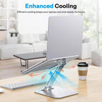 Aluminum Alloy Laptop Riser Vertical Cooling Foldable Adjustable Height Elevated Stand – Aluminum Alloy