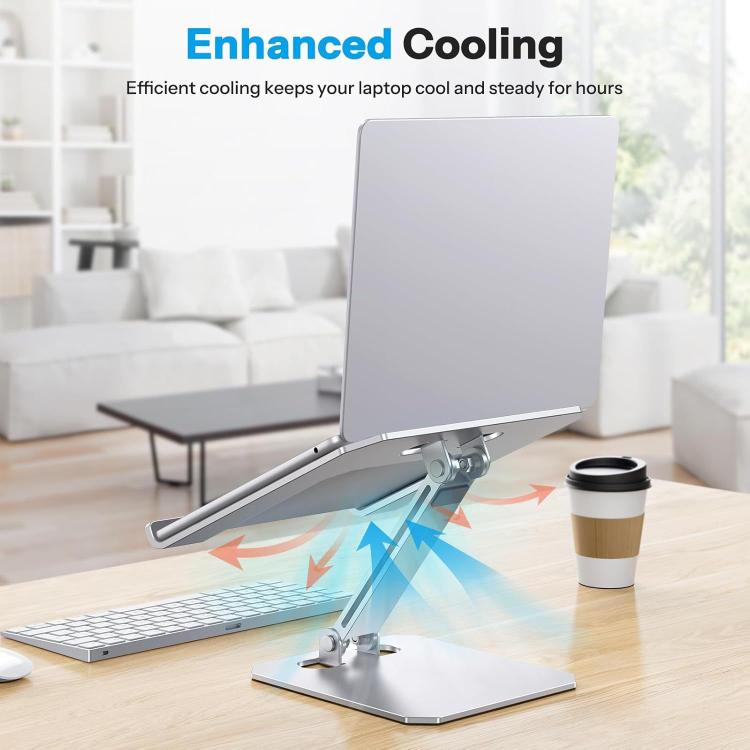 Aluminum Alloy Laptop Riser Vertical Cooling Foldable Adjustable Height Elevated Stand – Aluminum Alloy