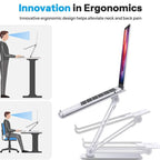 Aluminum Alloy Laptop Riser Vertical Cooling Foldable Adjustable Height Elevated Stand – Aluminum Alloy