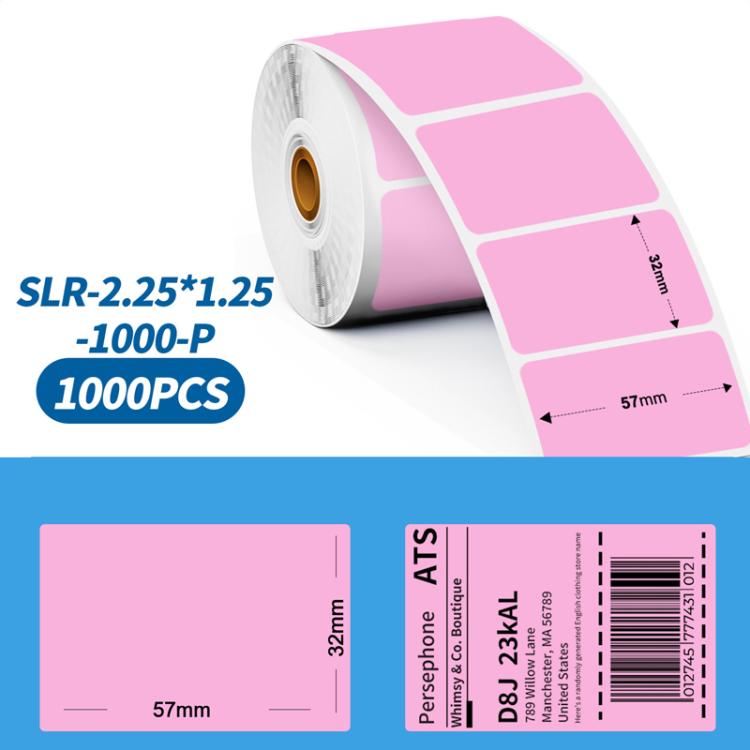 Phomemo 2.25 X 1.25 Inch Adhesive Labels For PM241-BT/PM246S/D520-BT Printer, 500pcs Laser Silver, 500pcs Laser Gold, 1000pcs White, 1000pcs Yellow, 1000pcs Pink – Durable Build, Easy to Use 1000pcs Pink