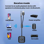 W21 AUX Hands-Free Calling Bluetooth 5.3 Receiver Car Wireless Audio Adapter, W21