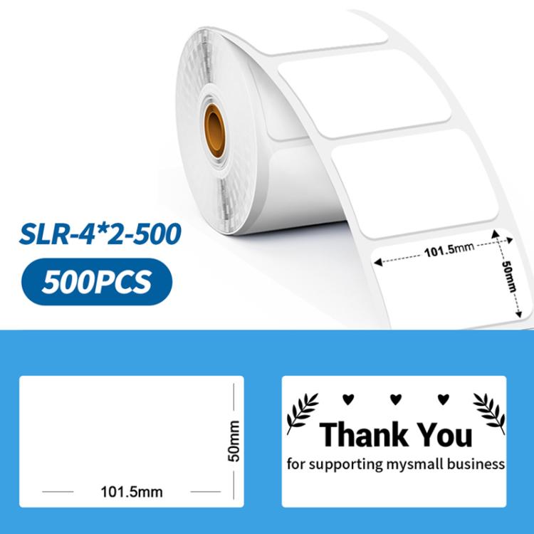 Phomemo 4 X 2 Inch White Thermal Sticker For Shipping Label Printer, 500 Sheets, 750 Sheets 500 Sheets