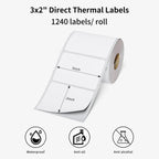 Phomemo 3 x 2 Inch Shipping Label Stickers for PM241-BT/PM246S/D520-BT Printer, White-1240Sheets, Y1-Yellow-500Sheets, Y2-Yellow-500Sheets, Z2-Brown-500Sheets (, PY1-Pink-500Sheets, PY2-Pink-500Sheets