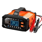 Foxsur 20A 12V/24V Portable Car Motorcycle Battery Charger, US Plug, EU Plug, UK Plug, AU Plug, JP Plug US Plug