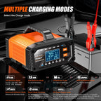 Foxsur 20A 12V/24V Portable Car Motorcycle Battery Charger, US Plug, EU Plug, UK Plug, AU Plug, JP Plug