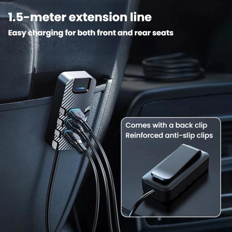 YQ2 6-Port Multi-Function Car Phone Charger 66W Fast Charging Car Charger With Cable, YQ2 – Fast Charging, TPU
