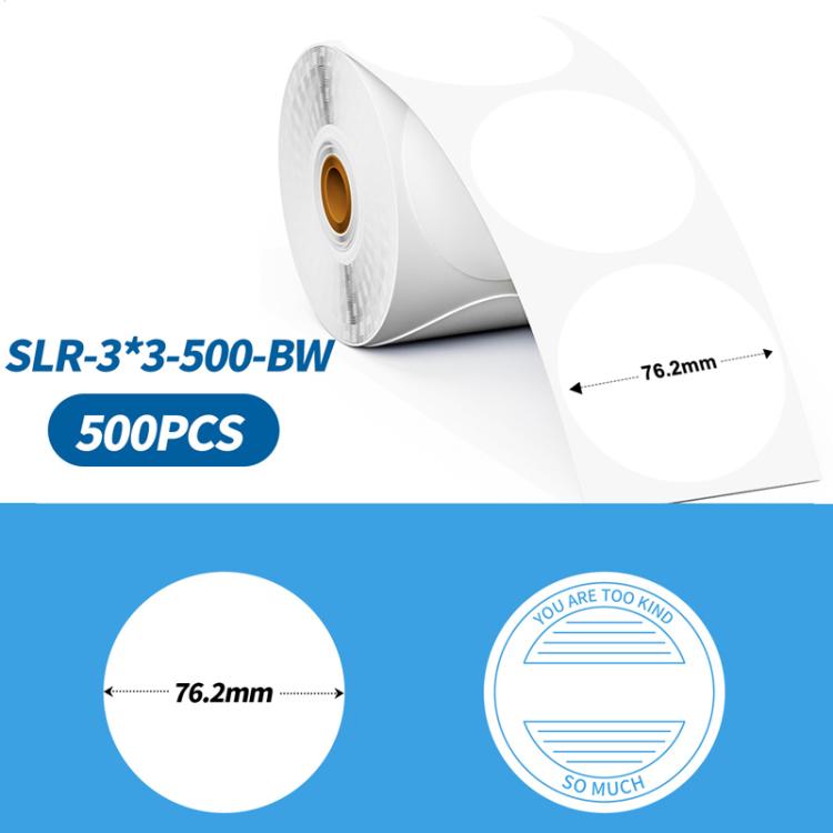 Phomemo 3-Inch 500pcs Thermal Labels For PM241-BT/PM246S/D520-BT Printer, White Bottom Blue Text, Pink Bottom Black Text, Mixed Dyes White Bottom Blue Text