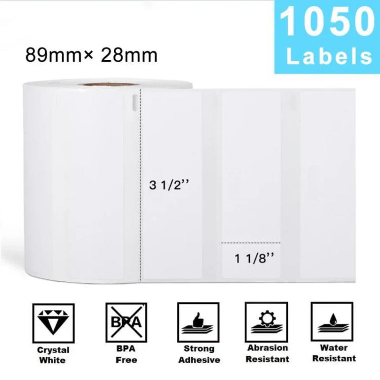 Phomemo 3 1/2-inch×1 1/8-inch 1050pcs Thermal Label for PM241-BT/PM246S/D520-BT Printer, 3 1/2-inch×1 1/8-inch – Durable Build, Easy to Use