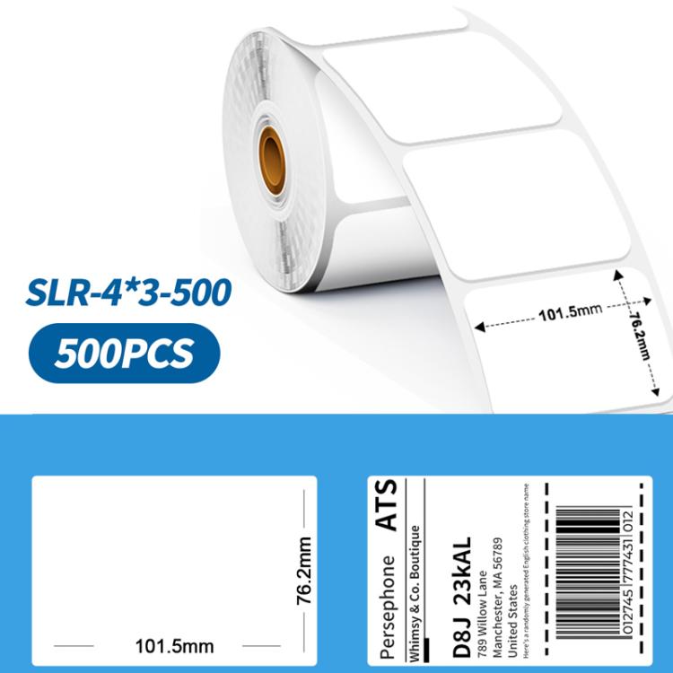 Phomemo 4x3-Inch 500pcs /Roll Thermal Label For PM241-BT/PM246S/D520-BT Printer, 4x3-Inch 4x3-Inch