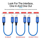 Phone Repair Data Transfer Combo Cable, ISOFT IS-003A 8 Pin To 8 Pin, ISOFT IS-003B 8 Pin To USB, ISOFT IS-003B 8 Pin To Type-C – TPU