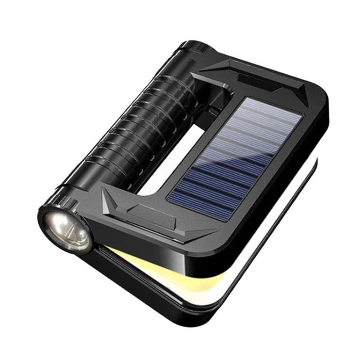 WUSHANG WS-HD52 Portable Foldable Solar String Light With Battery Indicator Multi-Level Dimmable Camping Lantern – Waterproof, Magnetic, Fast Charging Black