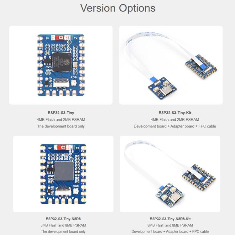 Mini Development Board Dual-Core Processor, 240MHz Running Frequency, Waveshare ESP32-S3-Tiny, Waveshare ESP32-S3-Tiny-N8R8, Waveshare ESP32-S3-Tiny-Kit, Waveshare ESP32-S3-Tiny-N8R8-Kit