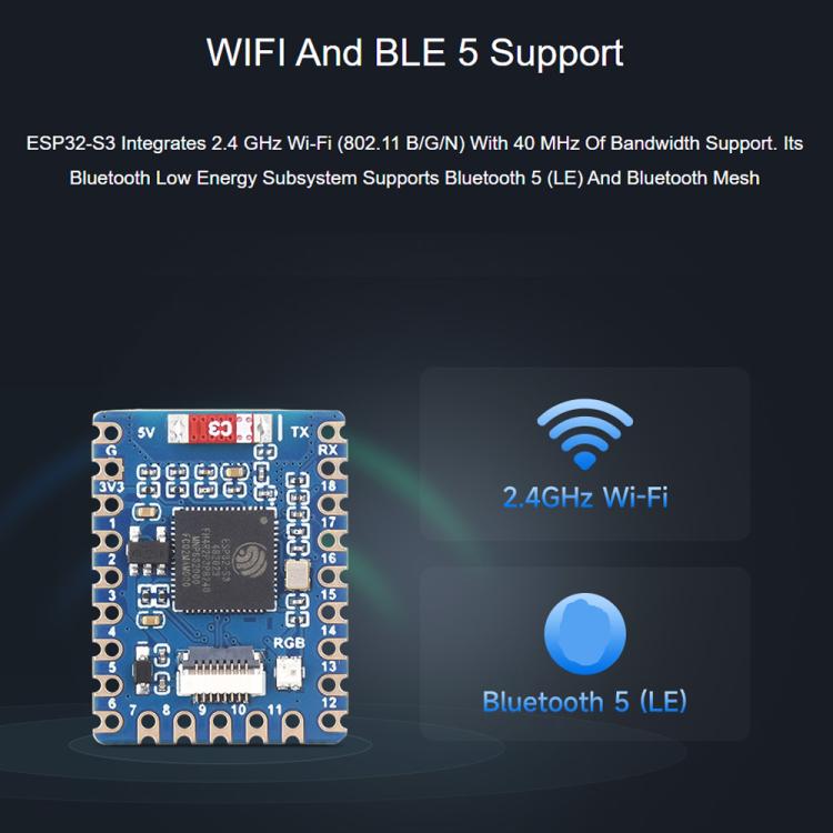 Mini Development Board Dual-Core Processor, 240MHz Running Frequency, Waveshare ESP32-S3-Tiny, Waveshare ESP32-S3-Tiny-N8R8, Waveshare ESP32-S3-Tiny-Kit, Waveshare ESP32-S3-Tiny-N8R8-Kit