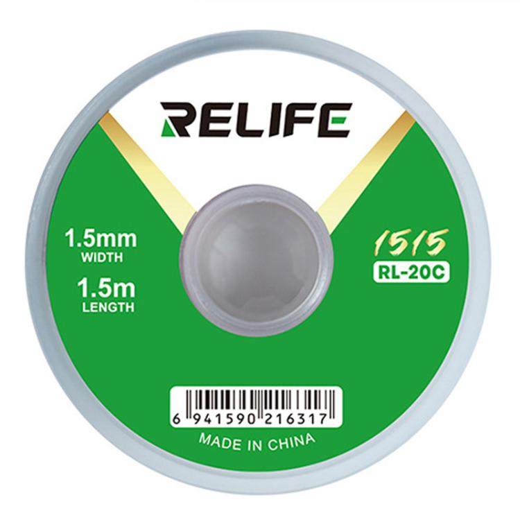 RELIFE RL-20C PCB Solder Cleaning Corrosion-Resistant Solder Removal Tape, 1.5mm x 1.5m, 2mm x 1.5m, 2.5mm x 1.5m, 3mm x 1.5m, 3.5mm x 1.5m 1.5mm x 1.5m
