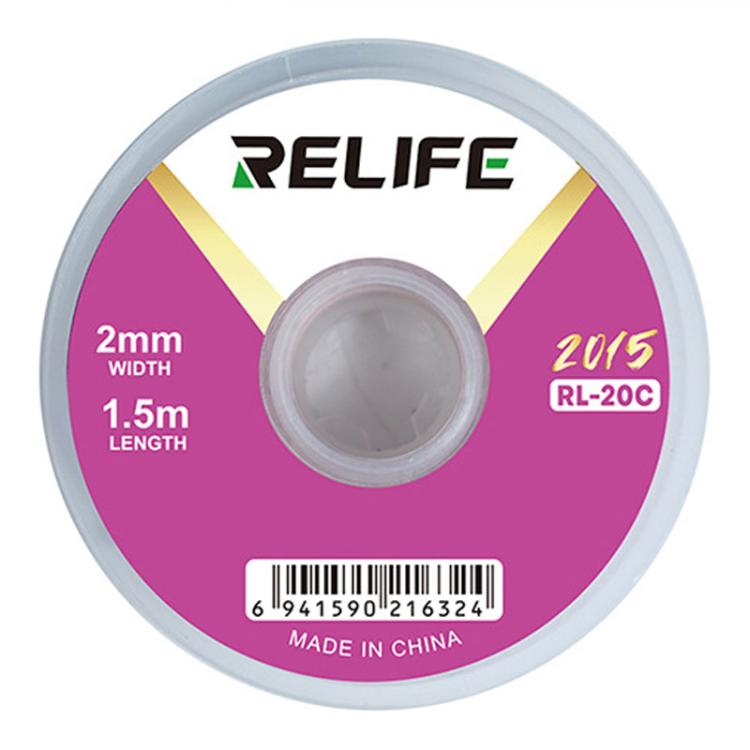 RELIFE RL-20C PCB Solder Cleaning Corrosion-Resistant Solder Removal Tape, 1.5mm x 1.5m, 2mm x 1.5m, 2.5mm x 1.5m, 3mm x 1.5m, 3.5mm x 1.5m – Durable Build, Easy to Use 2mm x 1.5m