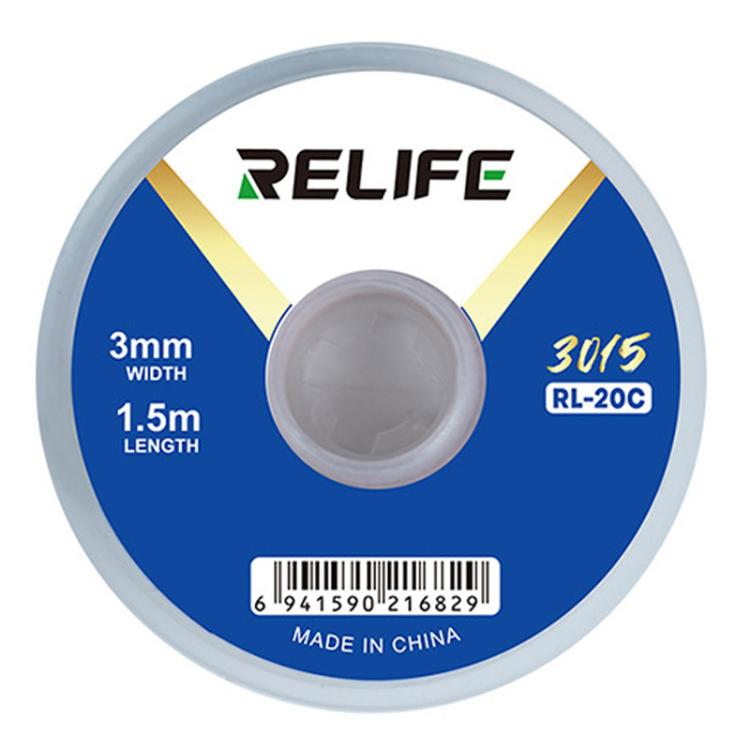 RELIFE RL-20C PCB Solder Cleaning Corrosion-Resistant Solder Removal Tape, 1.5mm x 1.5m, 2mm x 1.5m, 2.5mm x 1.5m, 3mm x 1.5m, 3.5mm x 1.5m – Durable Build, Easy to Use 3mm x 1.5m