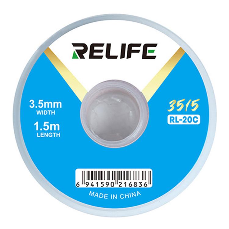 RELIFE RL-20C PCB Solder Cleaning Corrosion-Resistant Solder Removal Tape, 1.5mm x 1.5m, 2mm x 1.5m, 2.5mm x 1.5m, 3mm x 1.5m, 3.5mm x 1.5m – Durable Build, Easy to Use 3.5mm x 1.5m