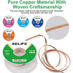 RELIFE RL-20C PCB Solder Cleaning Corrosion-Resistant Solder Removal Tape, 1.5mm x 1.5m, 2mm x 1.5m, 2.5mm x 1.5m, 3mm x 1.5m, 3.5mm x 1.5m