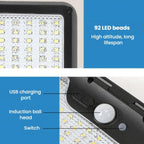 Octopus Style Solar Motion Sensor Waterproof Light Outdoor Smart Courtyard Light, White Light Black, Warm Light Black, White Light White, Warm Light Wight, Three-Color Light White, Three-Color Light Black