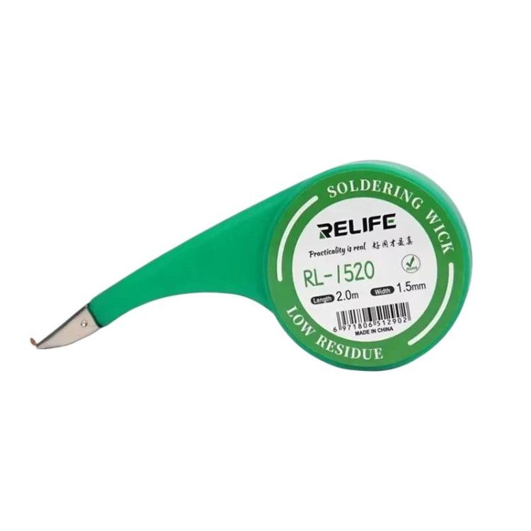 Powerful Solder Removal Tape Low Residue No-Clean Solder Removal Tape for Repair and Soldering, RELIFE 1.5mm x 2m, RELIFE 2mm x 2m, RELIFE 2.5mm x 2m, RELIFE 3mm x 2m, RELIFE 3.5mm x 2m RELIFE 1.5mm x 2m