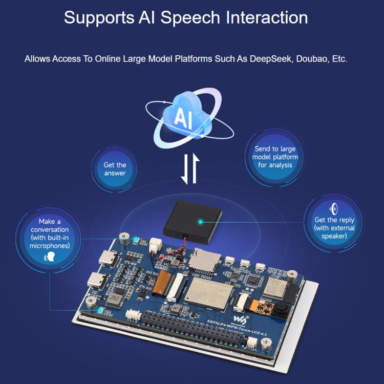 Waveshare ESP32-P4-WIFI6 4.3inch Development Board, 480 × 800 Resolution, 5-Point Touch, Onboard Audio Codec Chip, Basic Model, With OV5647 Camera
