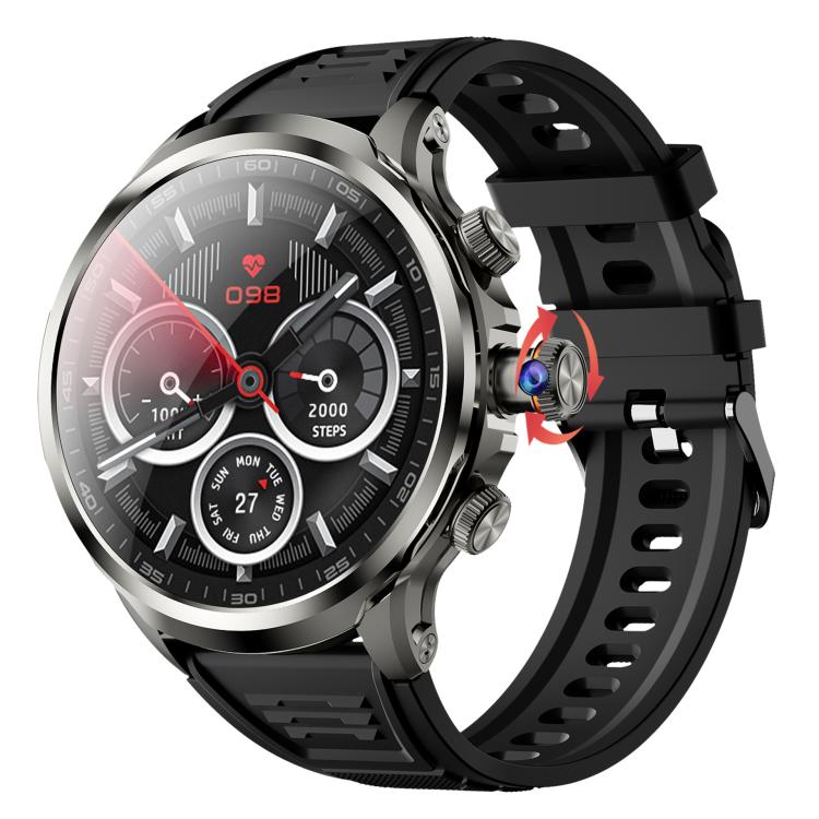 4G Global SIM Card Slot Rotating Camera For Calls / Photos Smartwatch Black 3+32G