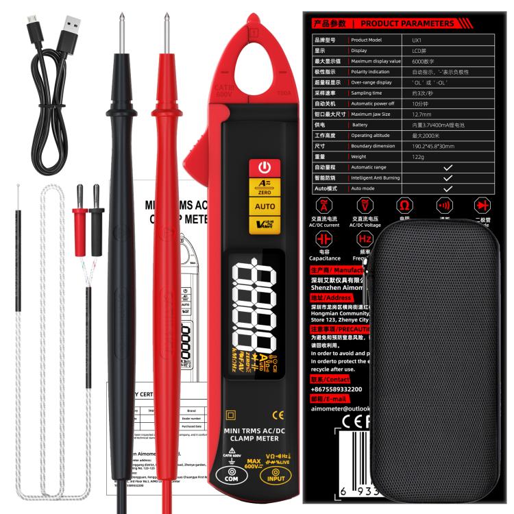 High Precision Smart Clamp Meter AC/DC 100A 6000-Count Multimeter, UX1 – Durable Build, Easy to Use