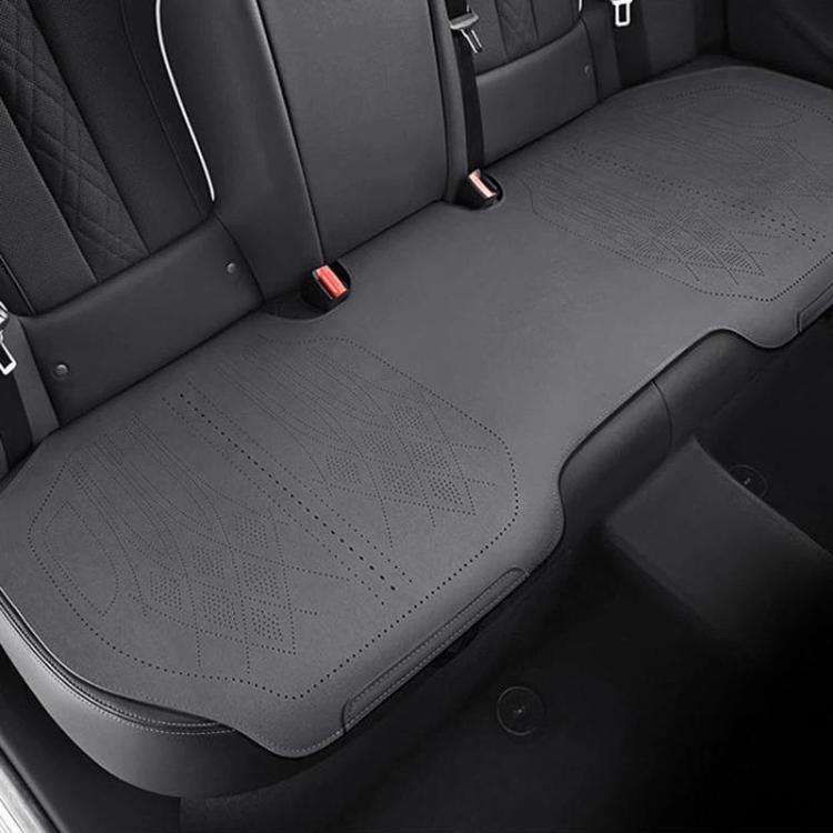 ZD25A Universal Suede Car Seat Cushion Summer Breathable Double-Sided Seat Pad, Front Row Black, Front Row Orange, Front Row Grey, Back Row Black, Back Row Orange, Back Row Grey – Leather Back Row Grey