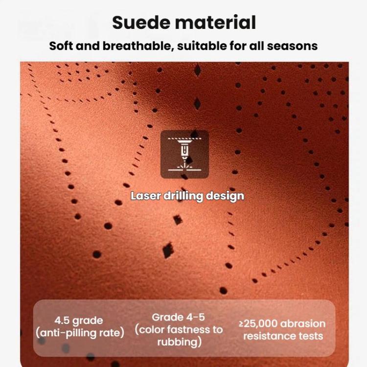 ZD25A Universal Suede Car Seat Cushion Summer Breathable Double-Sided Seat Pad, Front Row Black, Front Row Orange, Front Row Grey, Back Row Black, Back Row Orange, Back Row Grey – Leather