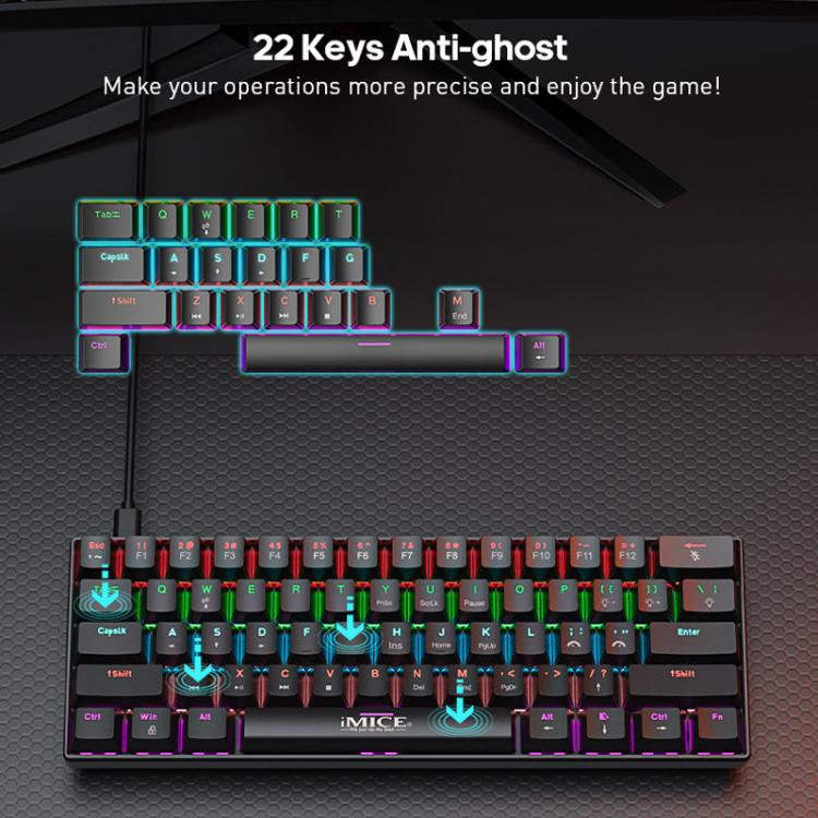 iMICE MK-X30 RGB Lighting Customizable 1.5m Wired Mechanical Gaming Keyboard Mouse Set – Plug-and-play